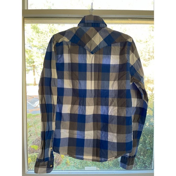 Hollister blue-white plaid long sleeve down shirt - size‎ M - Picture 2 of 4